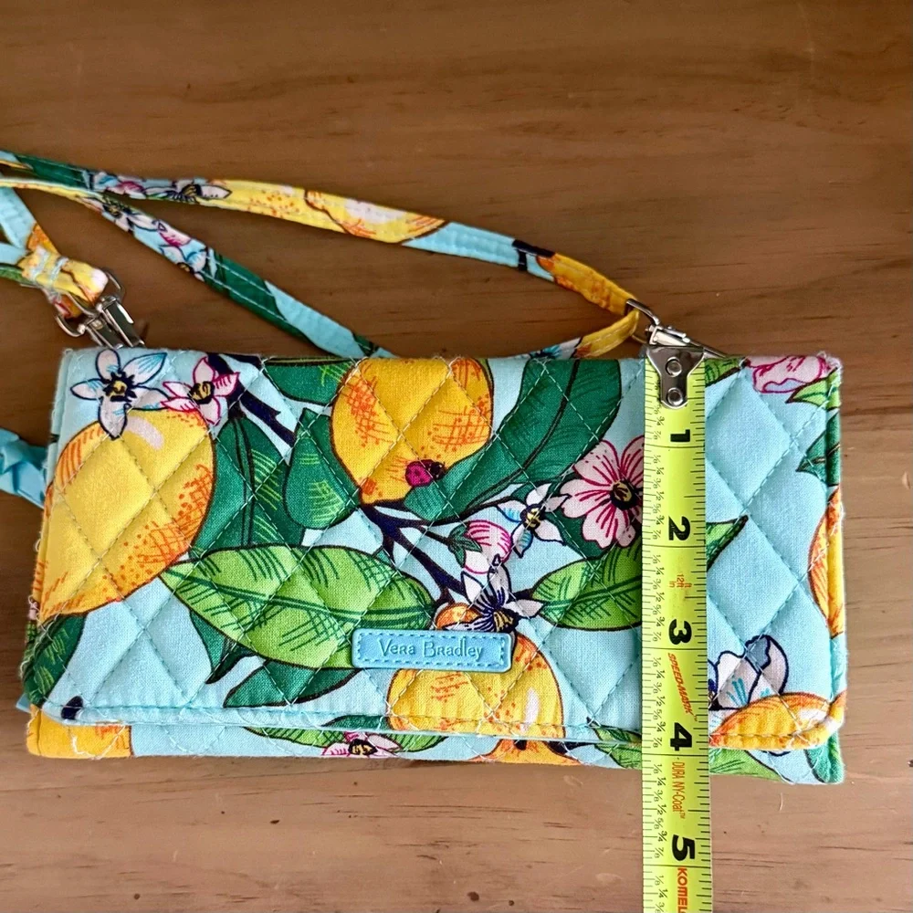 Vera Bradley RFID Accordion Wristlet Lemon Grove | Quilted Wallet Crossbody - Picture 10 of 10